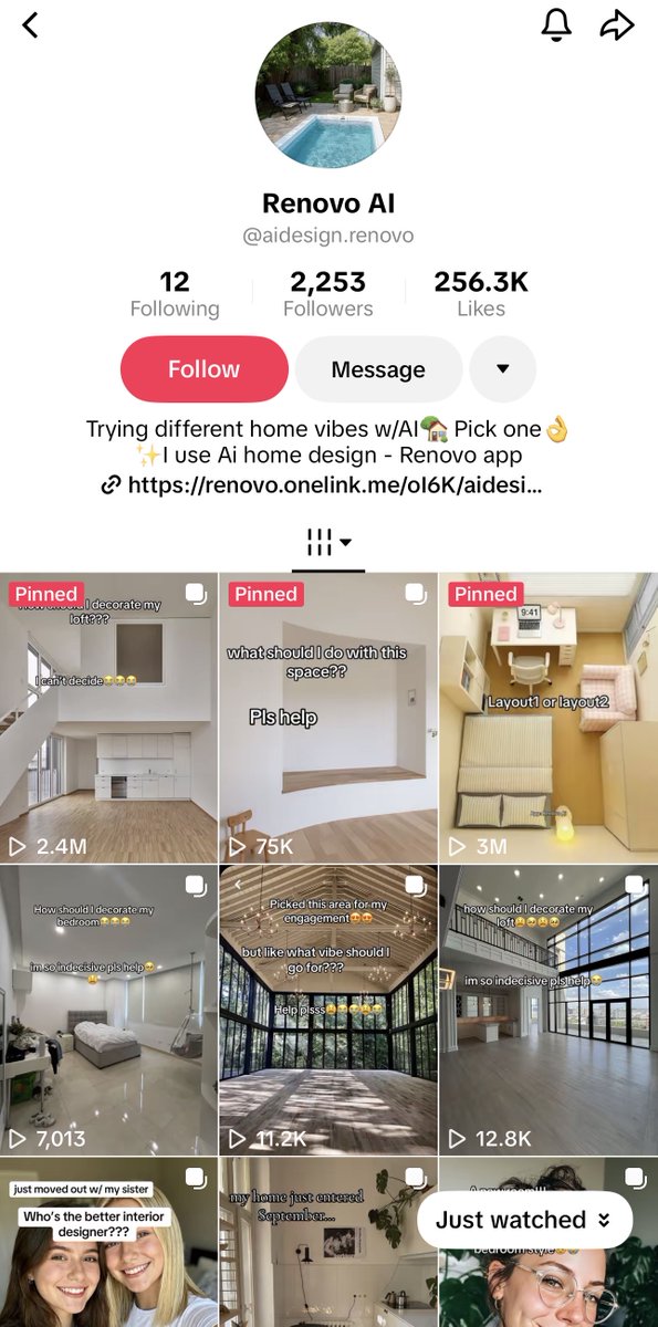 Interior AI TikTok Accounts