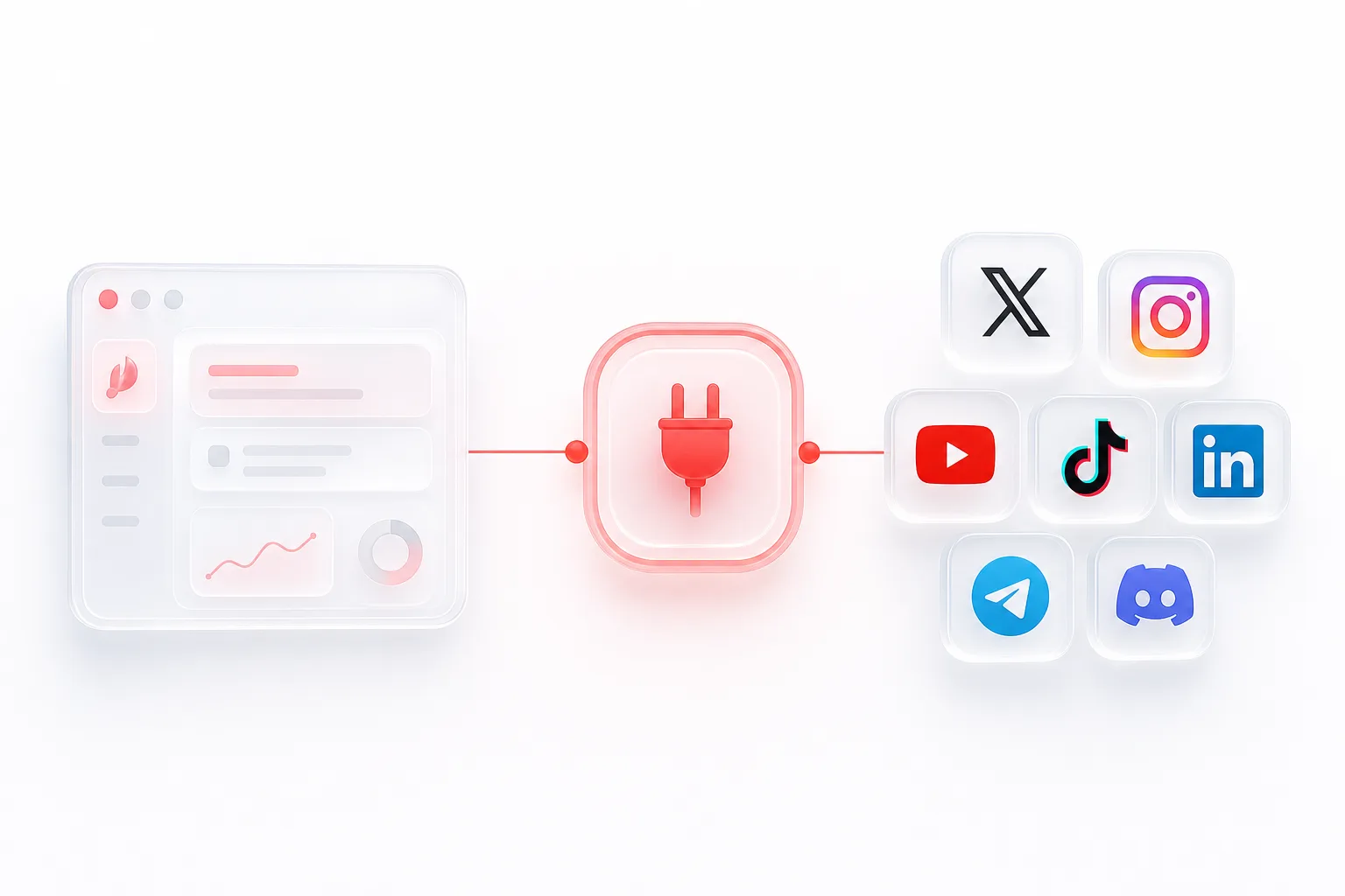 An embedded product calling SocialClaw as its publishing API.